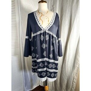 Boutique Cover-Up Size M Boho Chic Maximalist Y2k Abstract Tribal Retro